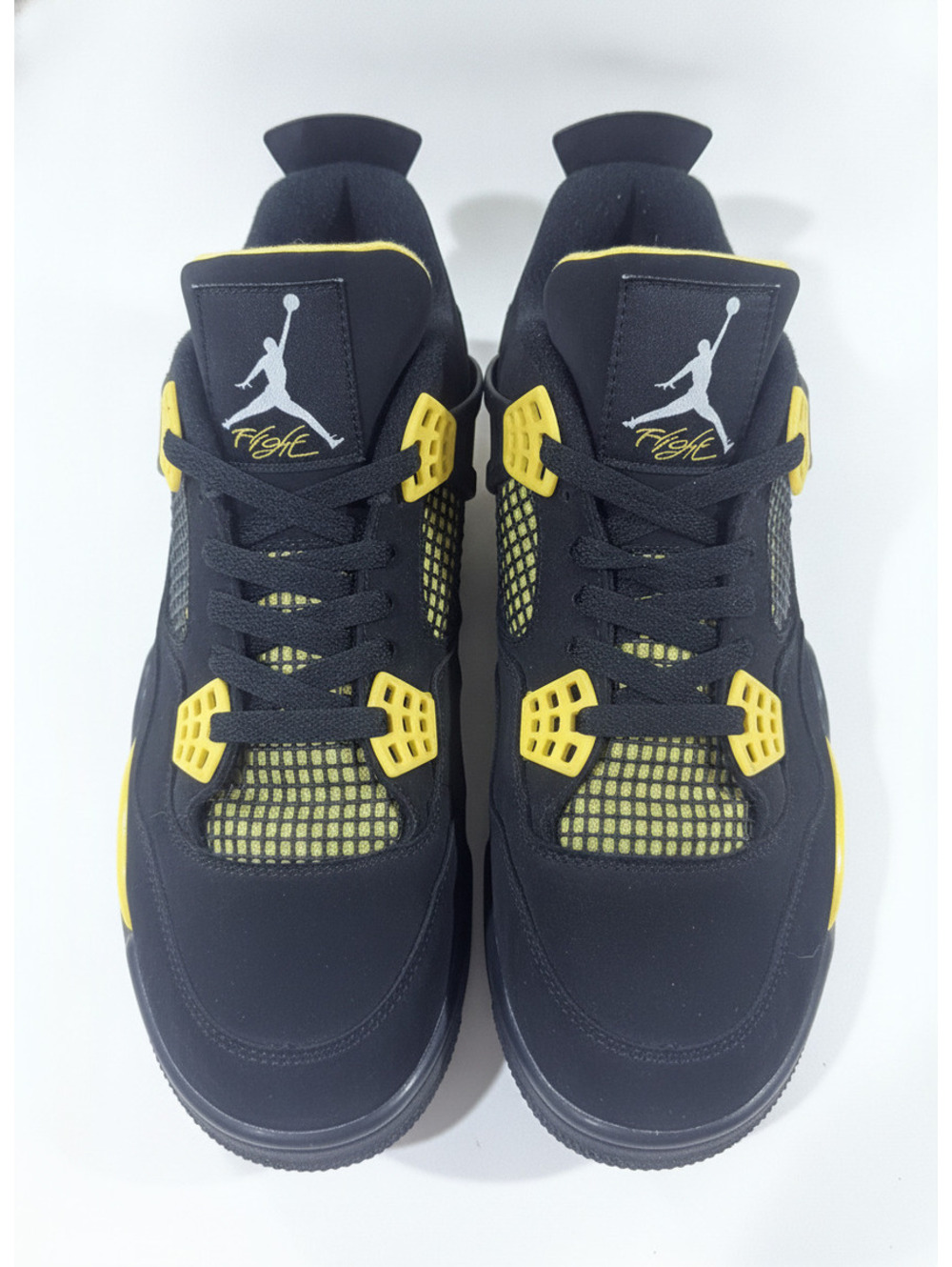 Nike Air Jordan 4 Retro Thunder Black Tour Yellow Sneakers Men’s Size 9.5